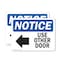 Signmission Use Other Door (Left Arrow), 10 in W x Rectangle, Plastic OS-2PACK-NS-P-710-L-18803 - alternate 1